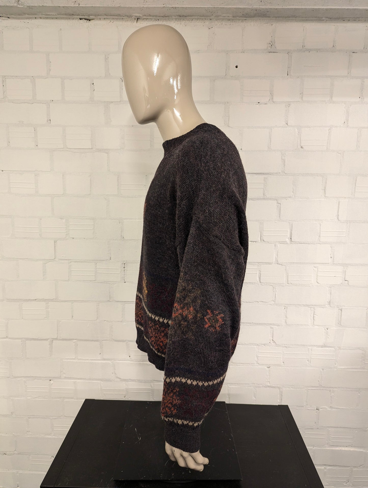 Giaccomo Larusso wollen trui – bruin/groen/oranje/geel – maat 2XL