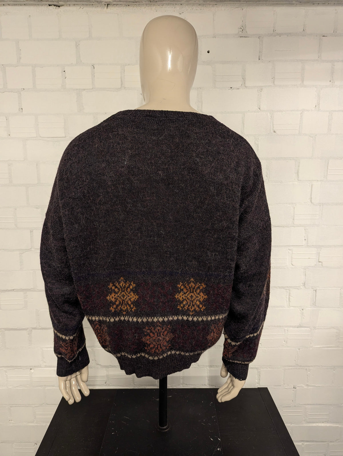Giaccomo Larusso wollen trui – bruin/groen/oranje/geel – maat 2XL