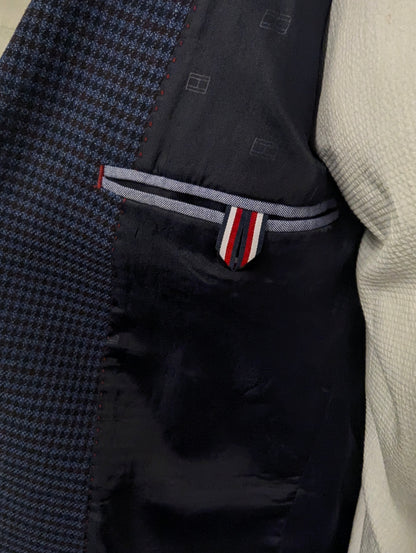 Tommy Hilfiger colbert. Blauw Bruin motief. Maat 48 / M.