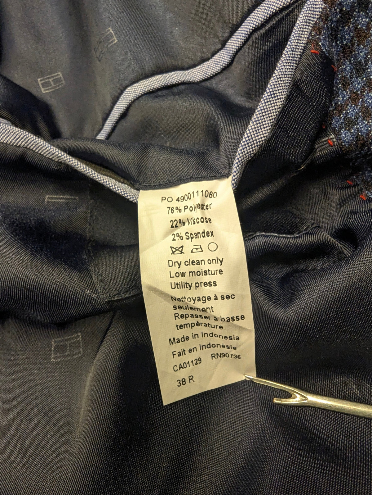 Tommy Hilfiger colbert. Blauw Bruin motief. Maat 48 / M.