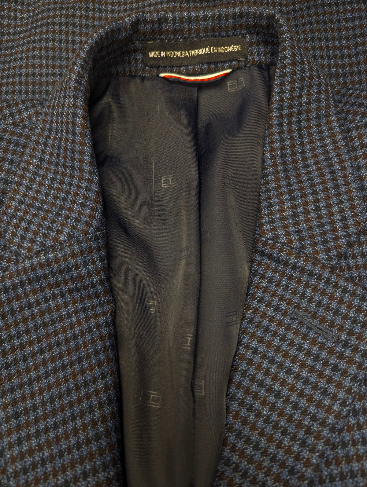 Tommy Hilfiger colbert. Blauw Bruin motief. Maat 48 / M.