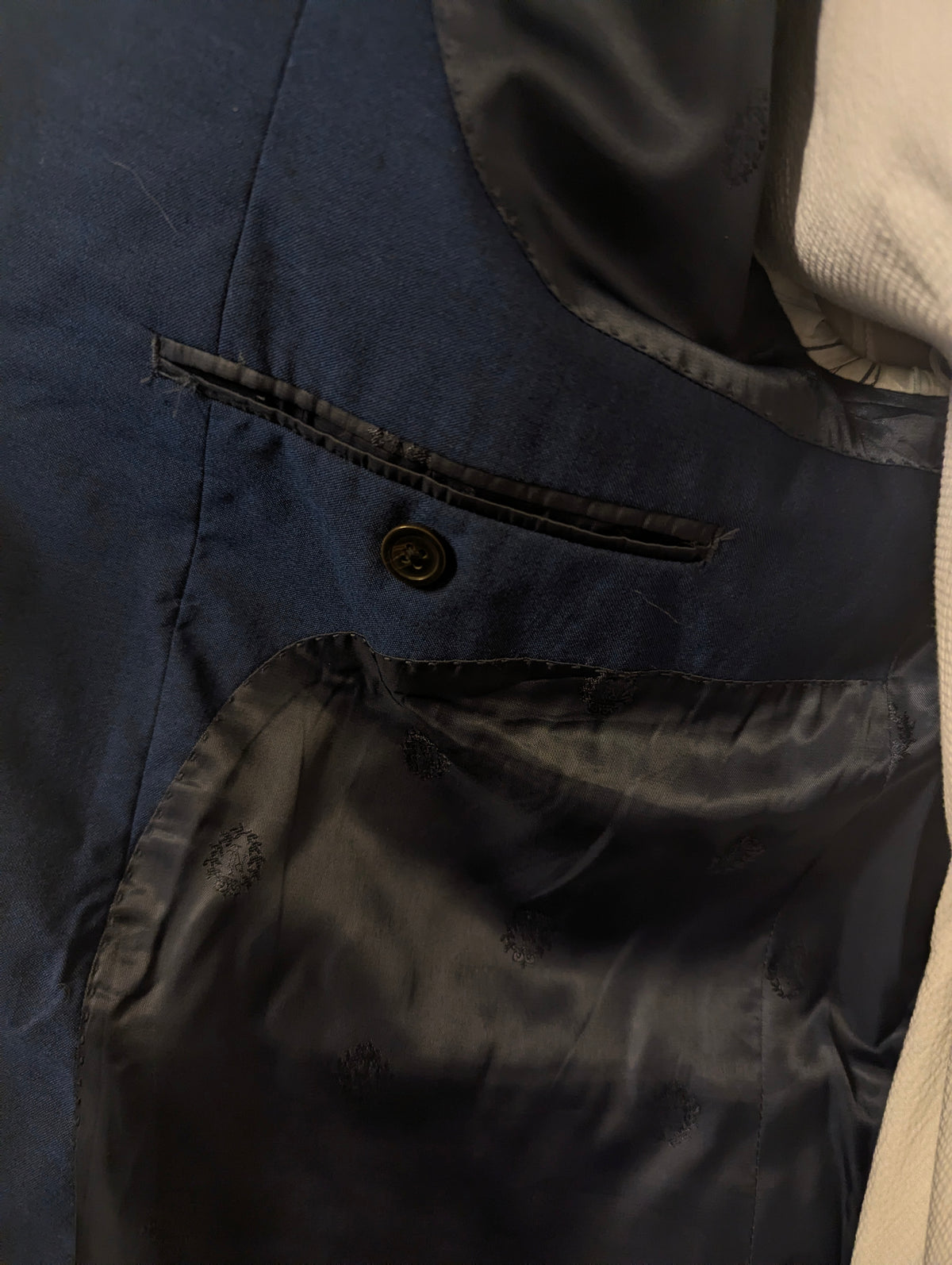 Lauren Ralph Lauren Wollen colbert. Blauw Zwart gemêleerd. Maat 27 (54 / L).