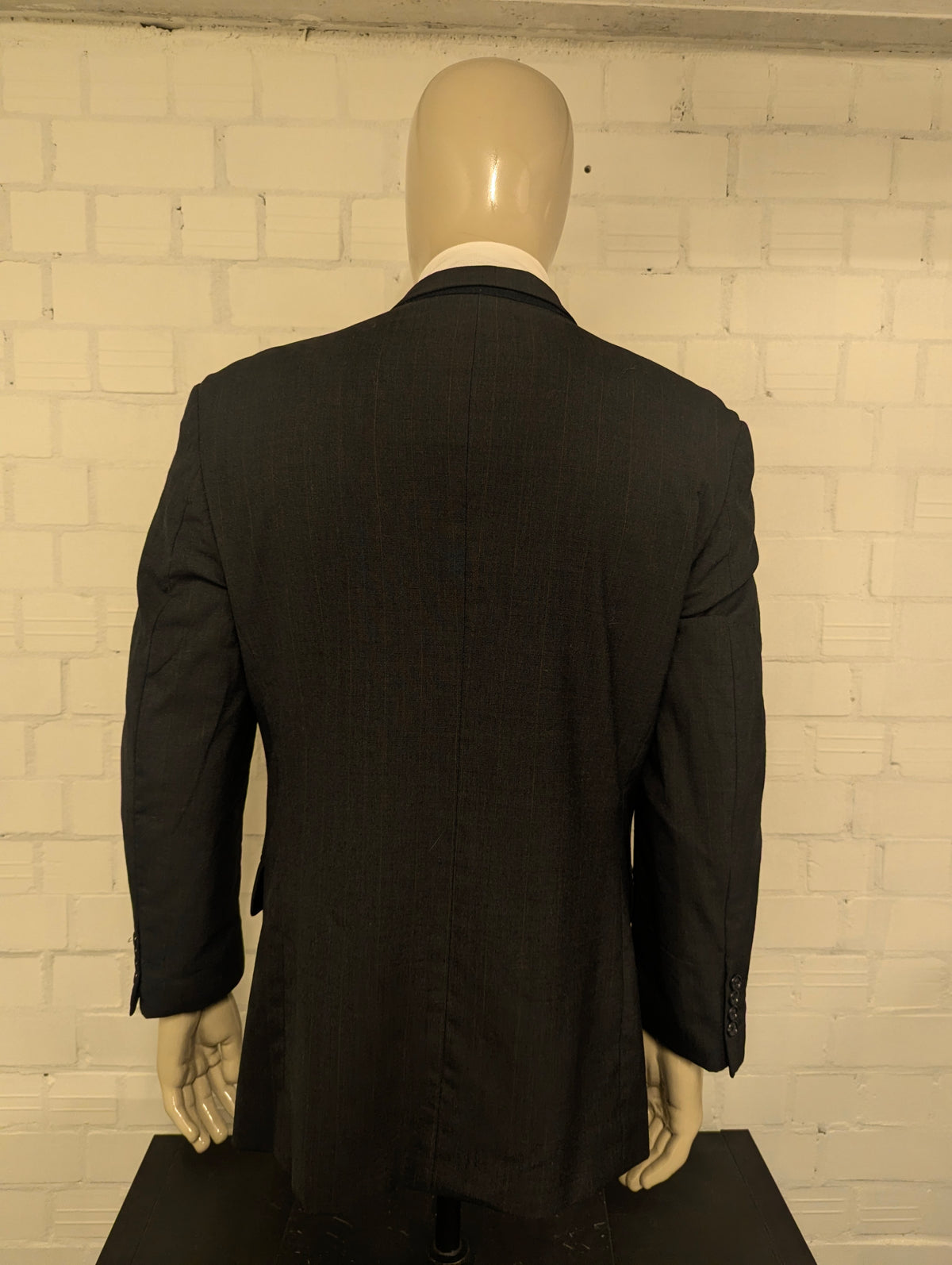 Vintage Burberrys' Wollen colbert. Grijs Bruin geruit. Maat 52 / L.
