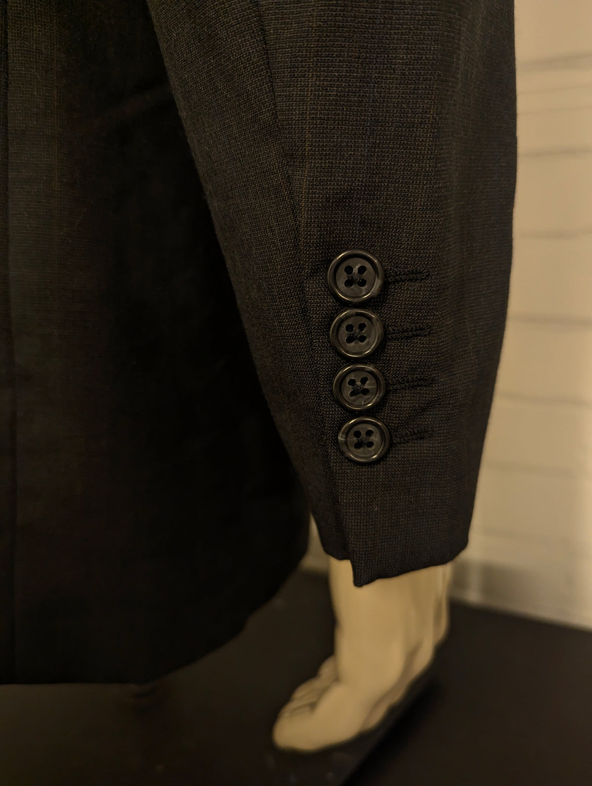 Vintage Burberrys' Wollen colbert. Grijs Bruin geruit. Maat 52 / L.