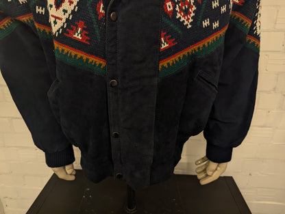 SouthWestern Aztec / Suede gevoerde winter jas / jack. Groen Rood Bruin gekleurd. Maat 52 / L.