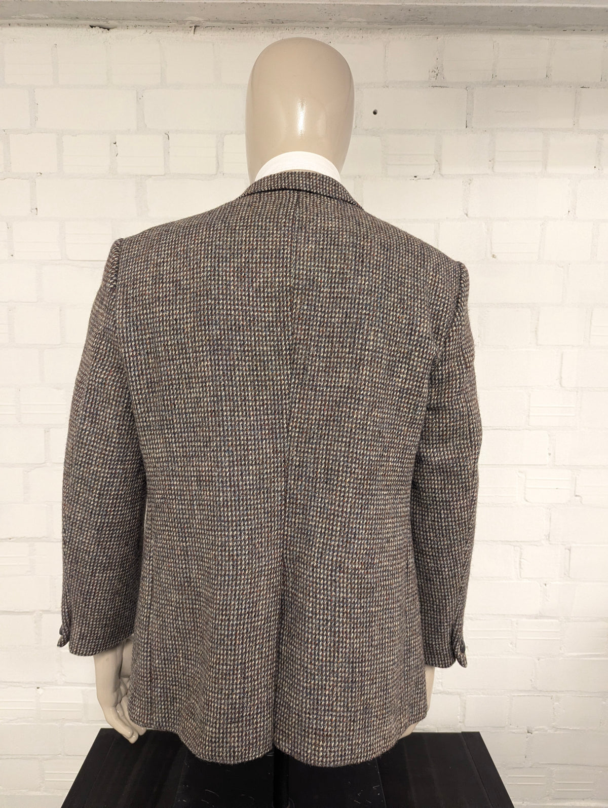 Hoffke Harris Tweed colbert. Bruin Oranje Grijs Beige motief. Maat 27 (54/L).