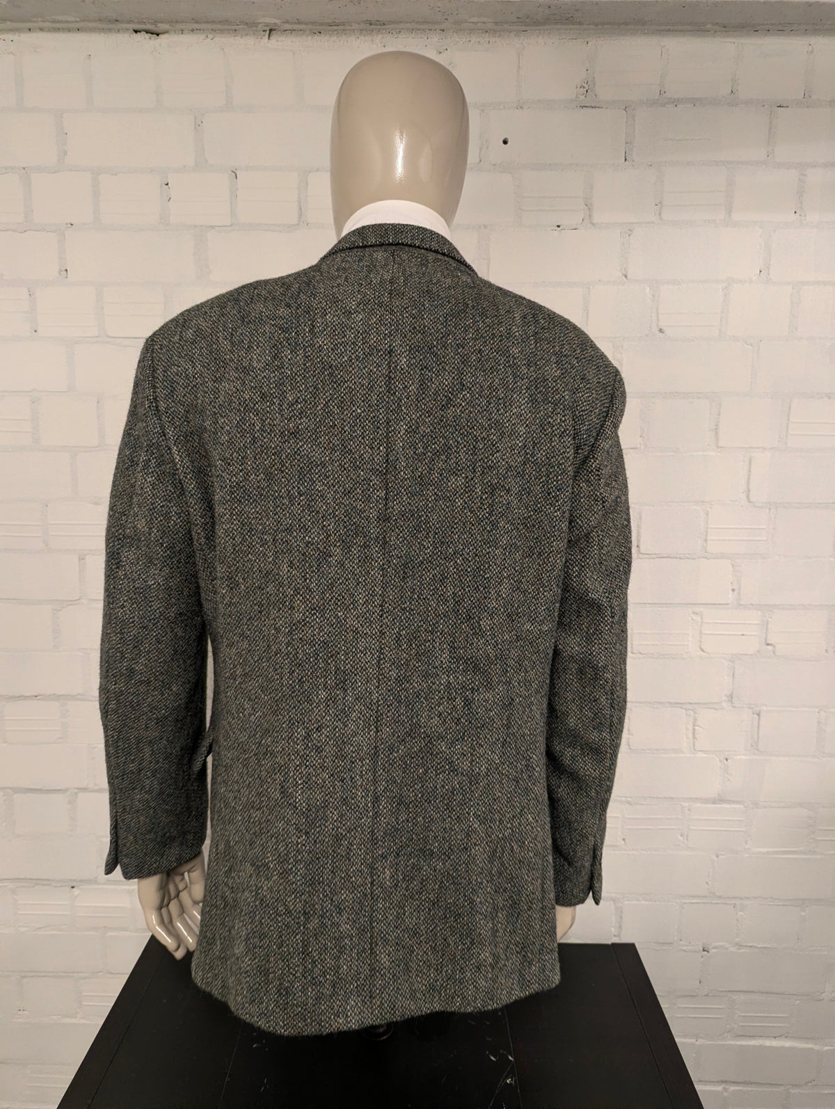 Hirmer Harris Tweed colbert. groen Bruin Beige motief. Maat 56 / XL.
