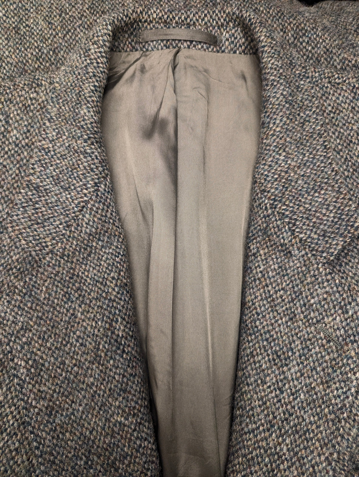 Hirmer Harris Tweed colbert. groen Bruin Beige motief. Maat 56 / XL.