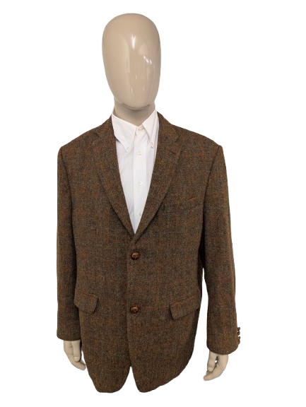 Walbusch Harris Tweed colbert. Groen Bruin Rood Blauw motief. Maat 56 / XL.