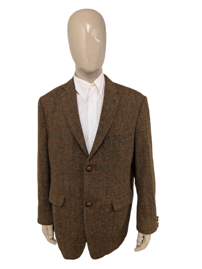 Walbusch Harris Tweed colbert. Groen Bruin Rood Blauw motief. Maat 56 / XL.