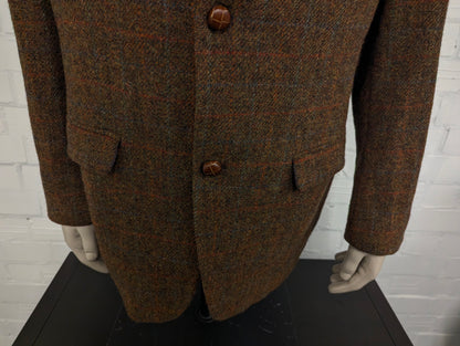 Walbusch Harris Tweed colbert. Groen Bruin Rood Blauw motief. Maat 56 / XL.