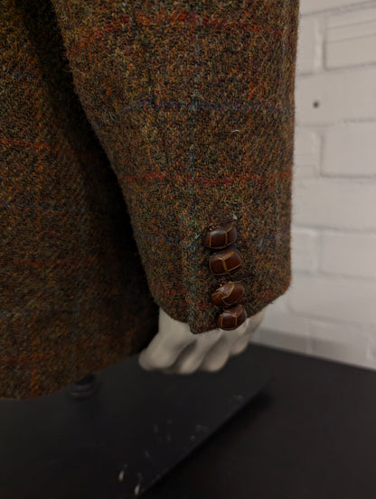 Walbusch Harris Tweed colbert. Groen Bruin Rood Blauw motief. Maat 56 / XL.