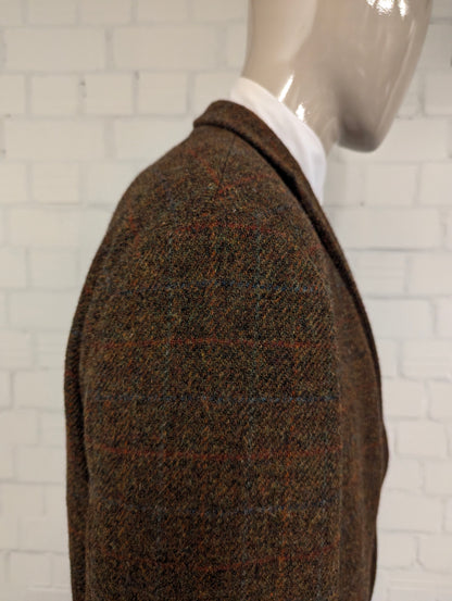 Walbusch Harris Tweed colbert. Groen Bruin Rood Blauw motief. Maat 56 / XL.