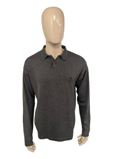Chaps Ralph Lauren polo trui. Grijs gemêleerd. Maat L.