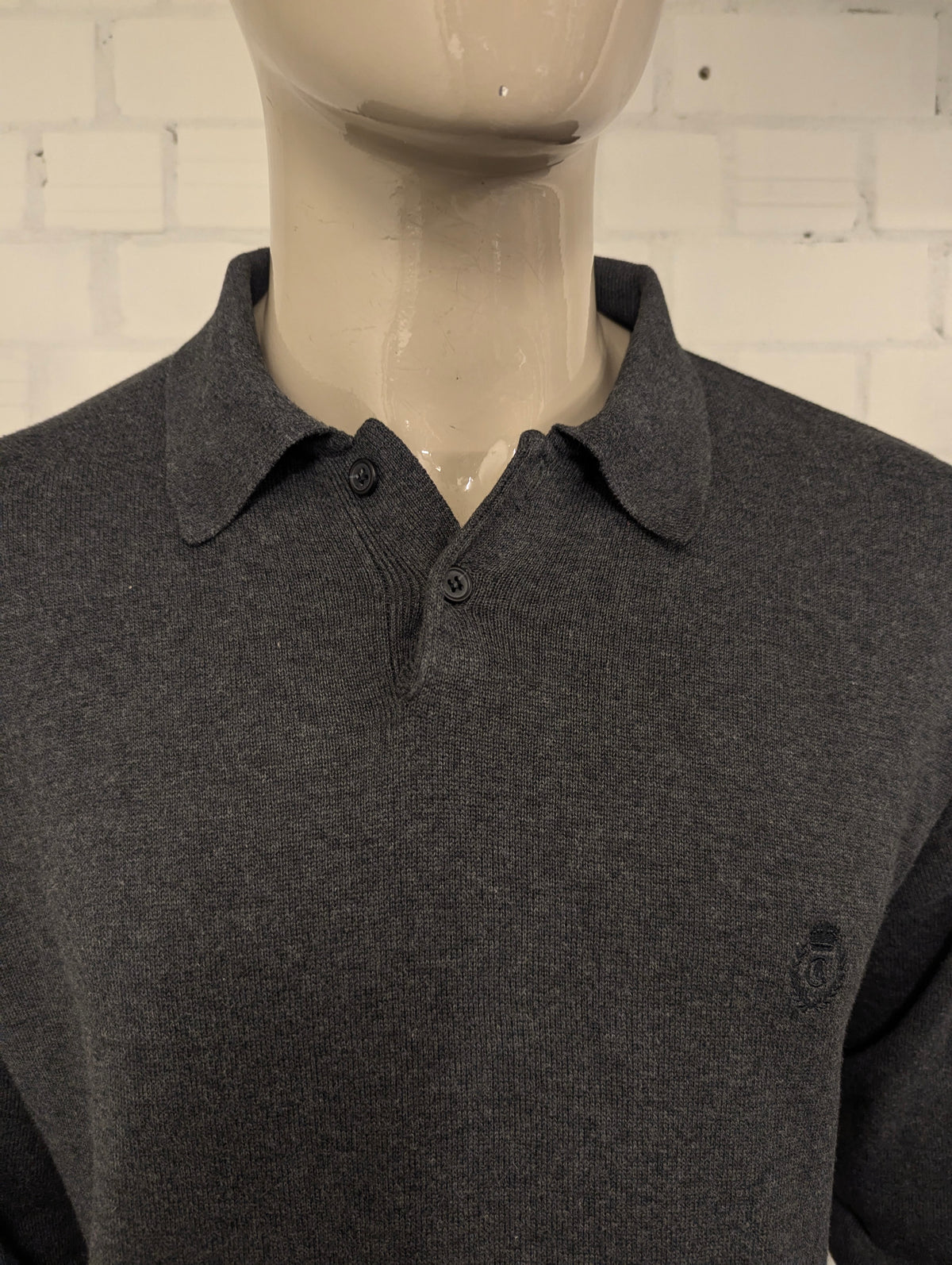 Chaps Ralph Lauren polo trui. Grijs gemêleerd. Maat L.