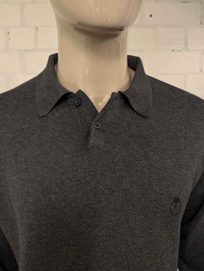 Chaps Ralph Lauren polo trui. Grijs gemêleerd. Maat L.
