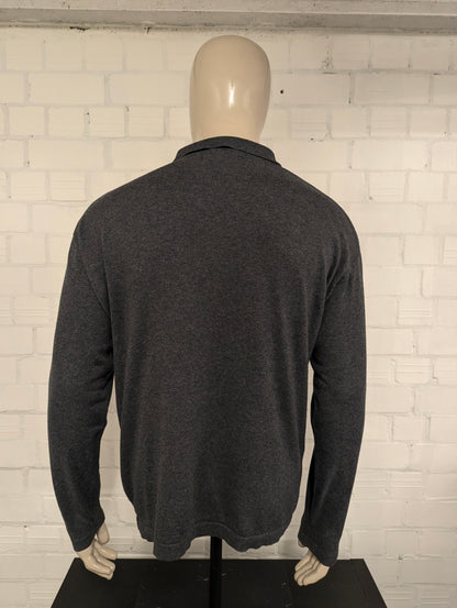 Chaps Ralph Lauren polo trui. Grijs gemêleerd. Maat L.