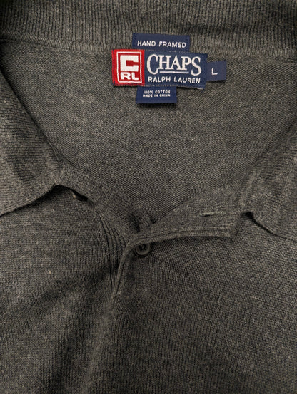 Chaps Ralph Lauren polo trui. Grijs gemêleerd. Maat L.