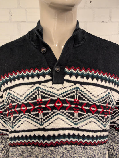 Chaps trui met knopen. Rood Groen Wit Zwart gekleurd. Maat 2XL / XXL.
