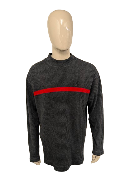 Nautica trui. Grijs Rood gekleurd. Maat 2L / XXL.