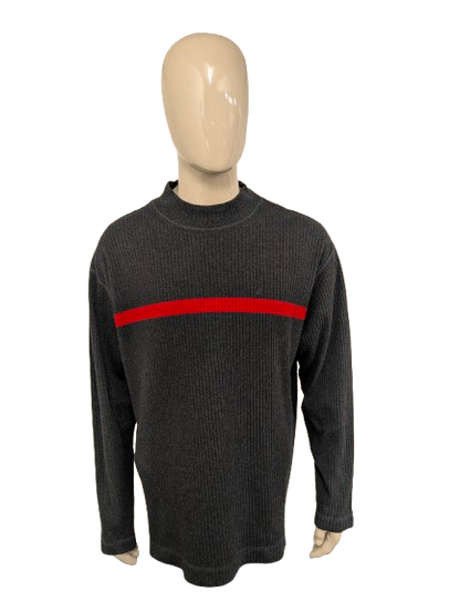 Nautica trui. Grijs Rood gekleurd. Maat 2L / XXL.