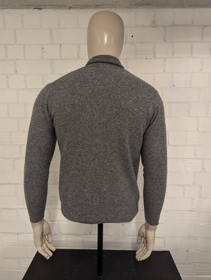 Benetton 100% Wollen coltrui. Grijs gemêleerd. Maat M.