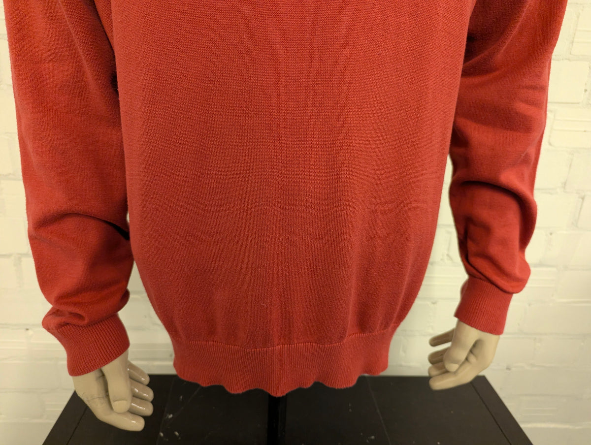 Nautica Quarter Zip trui met korte rits. Roze Blauw gekleurd. Maat XL.