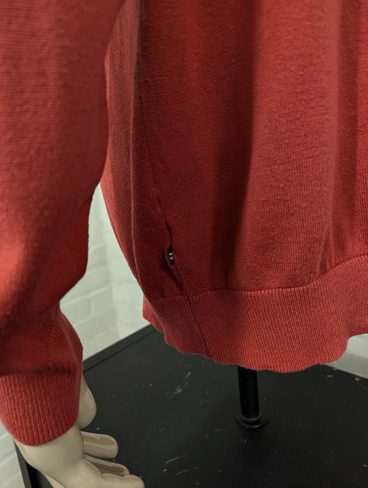 Nautica Quarter Zip trui met korte rits. Roze Blauw gekleurd. Maat XL.