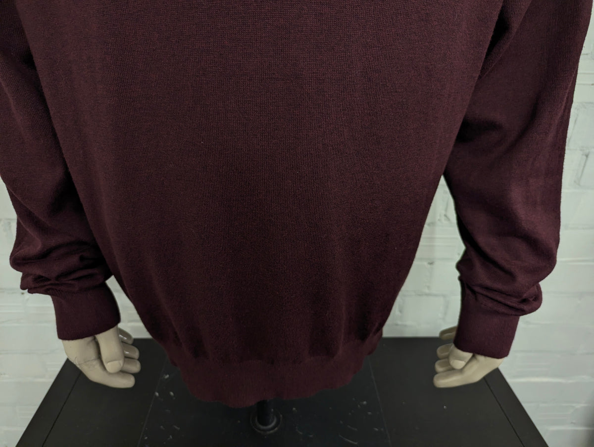 Nautica Navtech Quarter Zip trui met korte rits. Bordeaux Donker Blauw gemêleerd. Maat 3XL / XXXL.