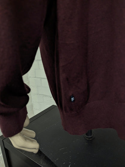 Nautica Navtech Quarter Zip trui met korte rits. Bordeaux Donker Blauw gemêleerd. Maat 3XL / XXXL.