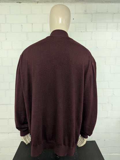 Nautica Navtech Quarter Zip trui met korte rits. Bordeaux Donker Blauw gemêleerd. Maat 3XL / XXXL.