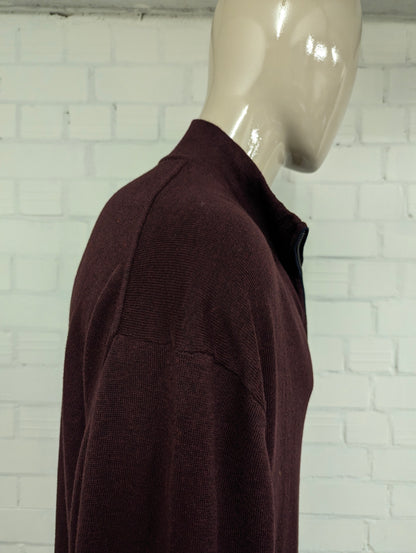 Nautica Navtech Quarter Zip trui met korte rits. Bordeaux Donker Blauw gemêleerd. Maat 3XL / XXXL.