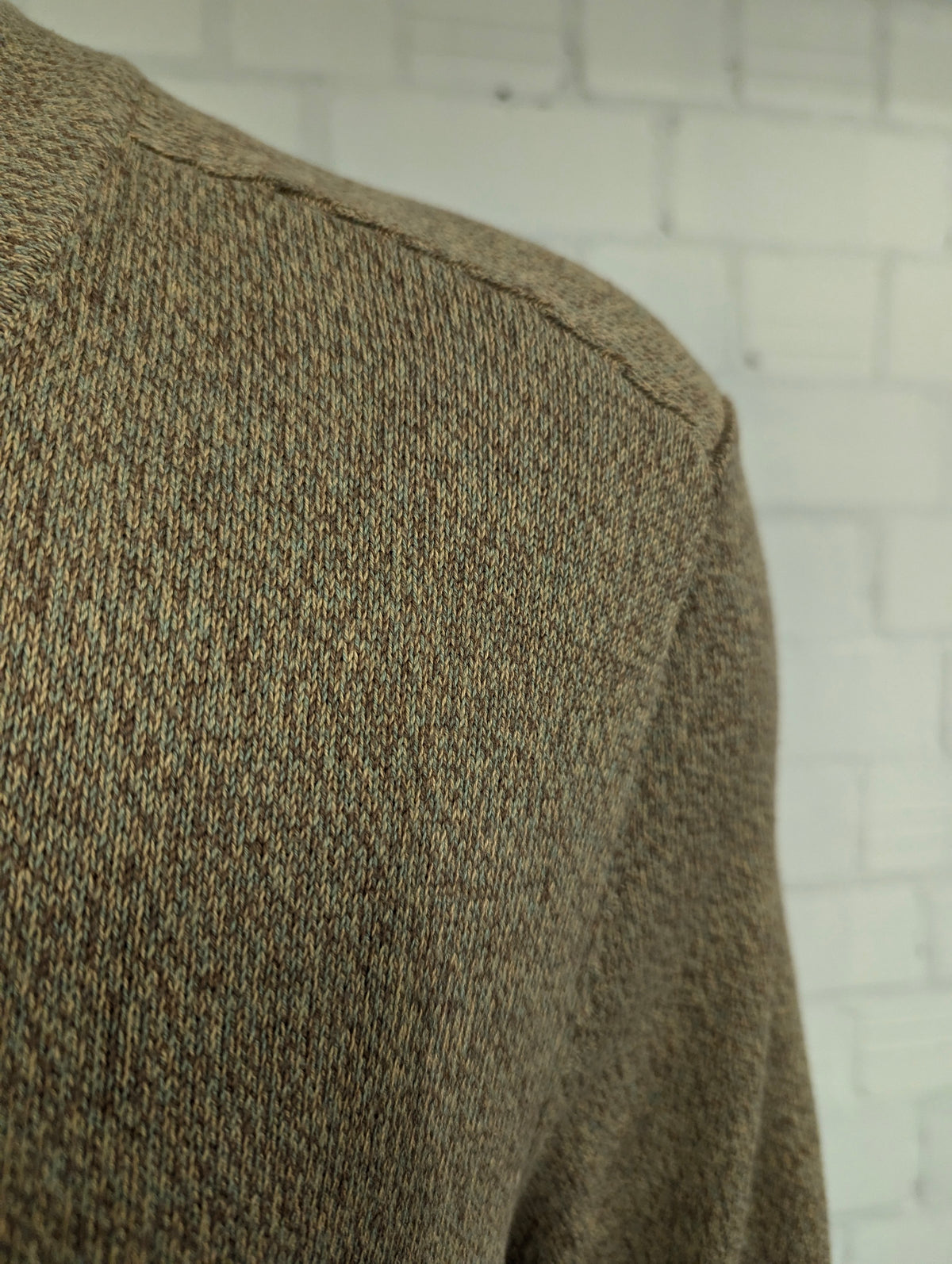 Chaps vest met knopen en zakken. Bruin Blauw gemêleerd. Maat L.