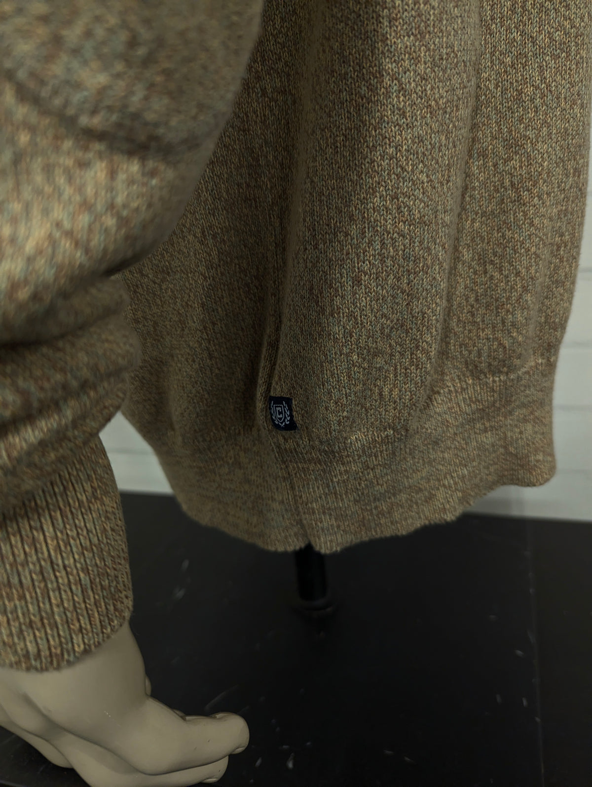 Chaps vest met knopen en zakken. Bruin Blauw gemêleerd. Maat L.