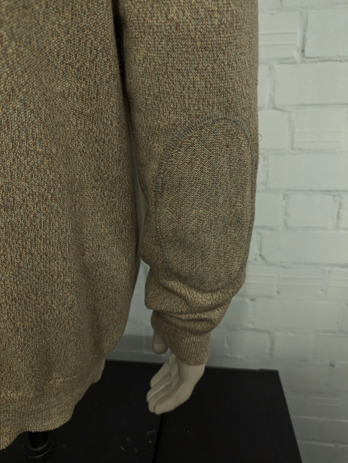 Chaps vest met knopen en zakken. Bruin Blauw gemêleerd. Maat L.