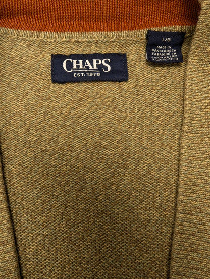 Chaps vest met knopen en zakken. Bruin Blauw gemêleerd. Maat L.