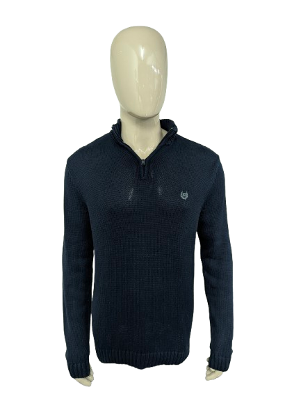 Chaps Quarter Zip trui met korte rits. Donker Blauw gekleurd. Maat M