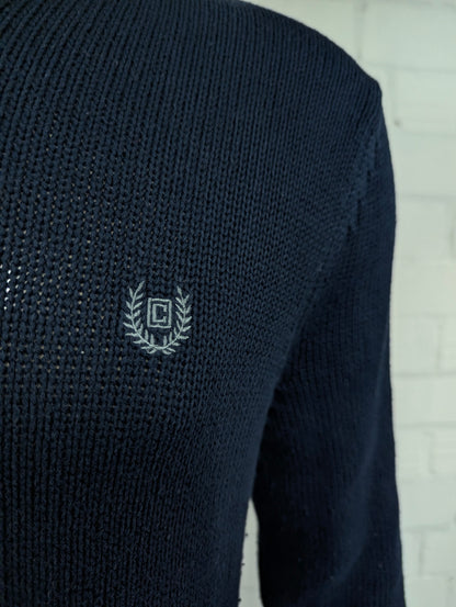 Chaps Quarter Zip trui met korte rits. Donker Blauw gekleurd. Maat M