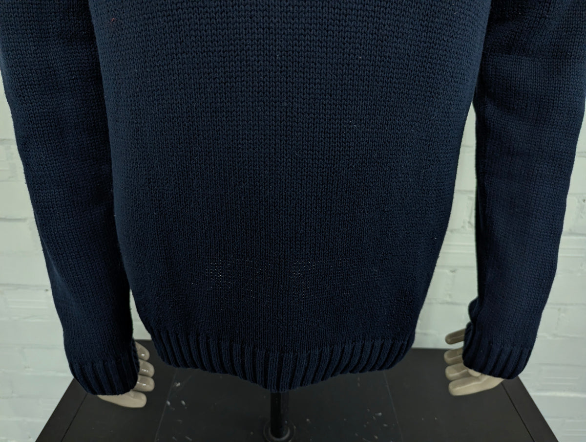 Chaps Quarter Zip trui met korte rits. Donker Blauw gekleurd. Maat M
