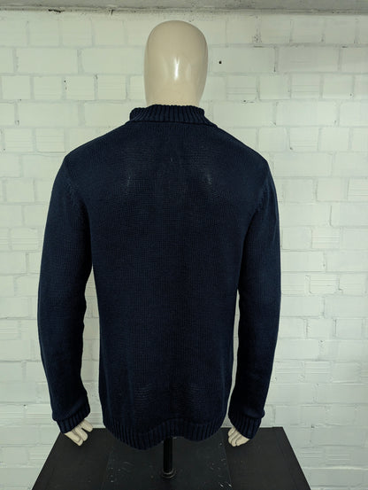 Chaps Quarter Zip trui met korte rits. Donker Blauw gekleurd. Maat M