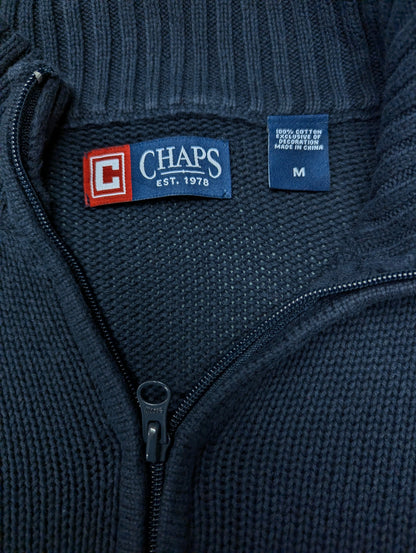 Chaps Quarter Zip trui met korte rits. Donker Blauw gekleurd. Maat M