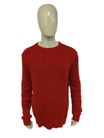Nautica trui. Rood gekleurd. Maat XL.