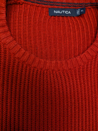 Nautica trui. Rood gekleurd. Maat XL.