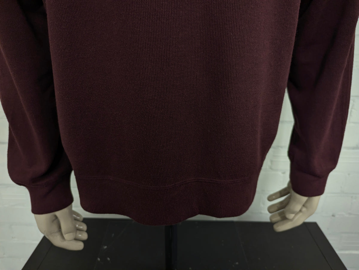Nautica Quarter Zip trui met korte rits. Bordeaux gekleurd. Maat XL.