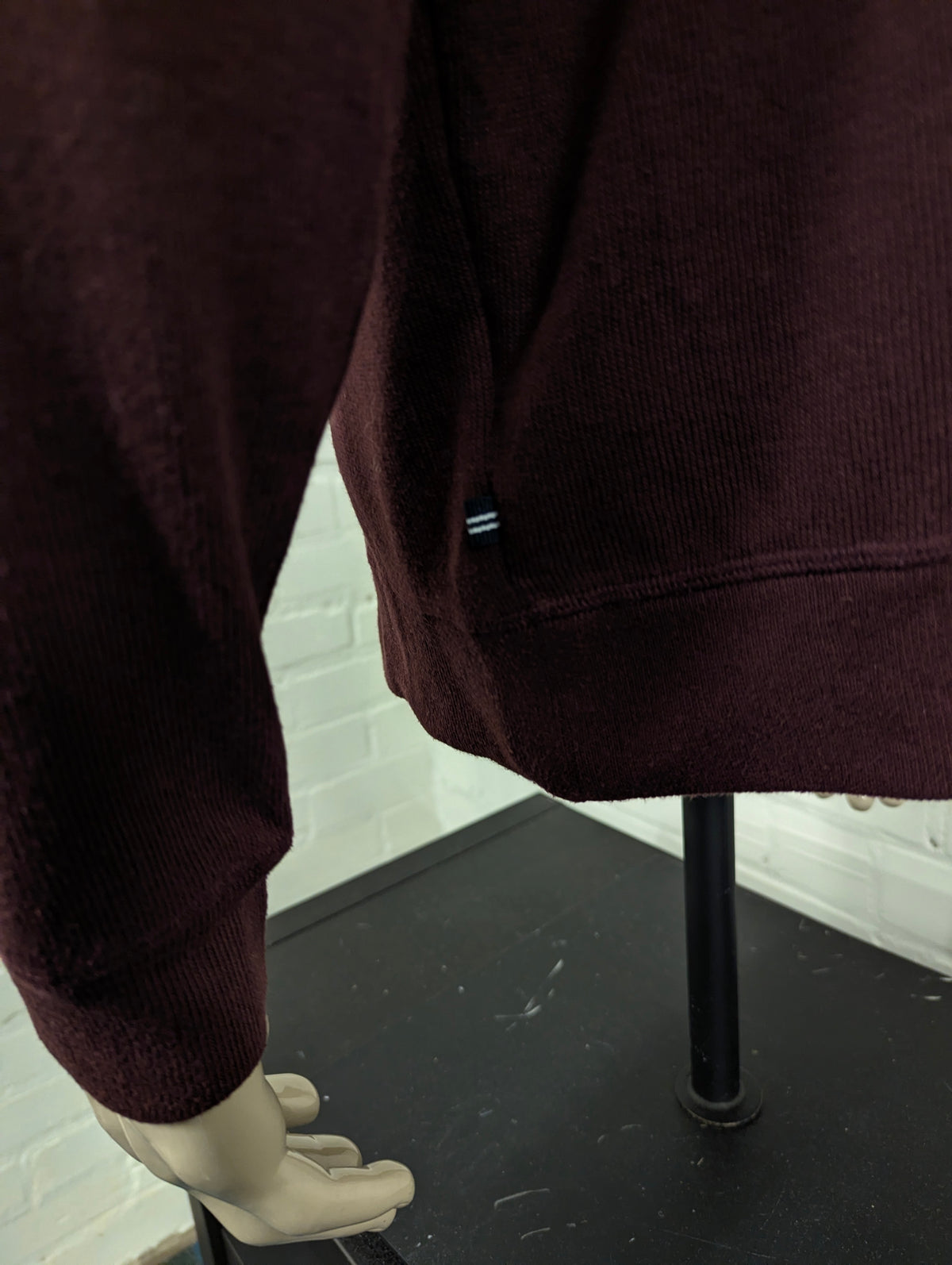 Nautica Quarter Zip trui met korte rits. Bordeaux gekleurd. Maat XL.