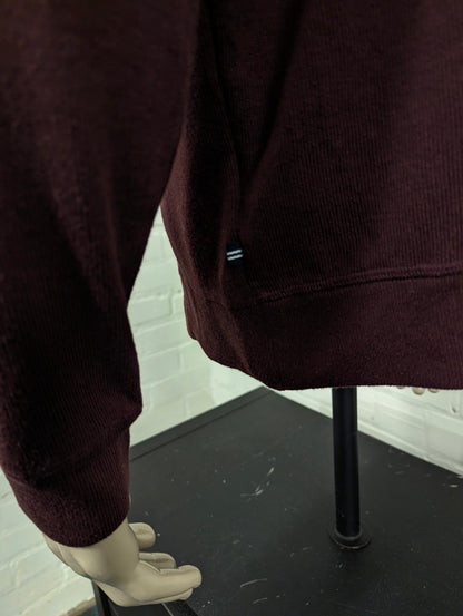Nautica Quarter Zip trui met korte rits. Bordeaux gekleurd. Maat XL.