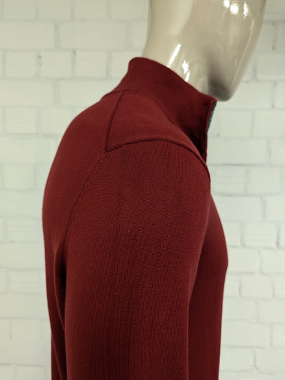 Nautica Quarter Zip trui met korte rits. Donker Rood gekleurd. Maat L.