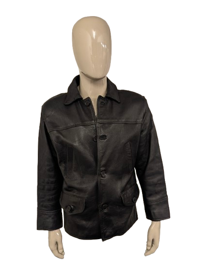 Network Skins Leren jas / jack. Zwart gekleurd. Maat L.