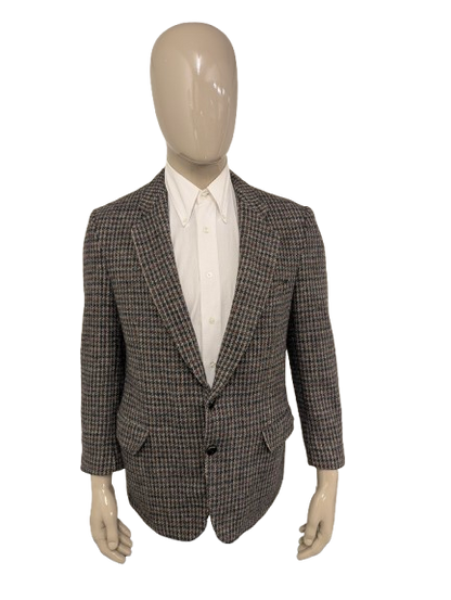 Walbusch Harris Tweed colbert. Grijs Groen Beige Zwart motief. Maat 50 / M.