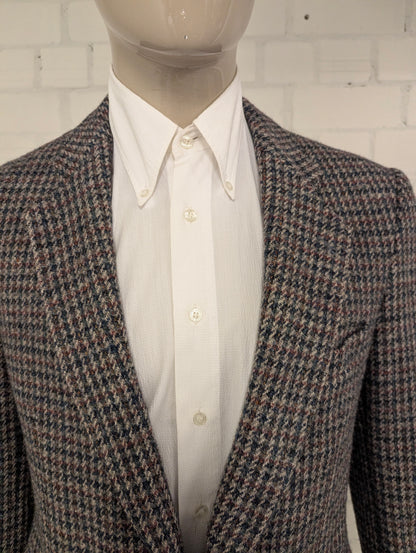 Walbusch Harris Tweed colbert. Grijs Groen Beige Zwart motief. Maat 50 / M.